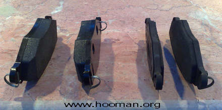 Front Brake Pad New and Old Compare- Hooman.ORG